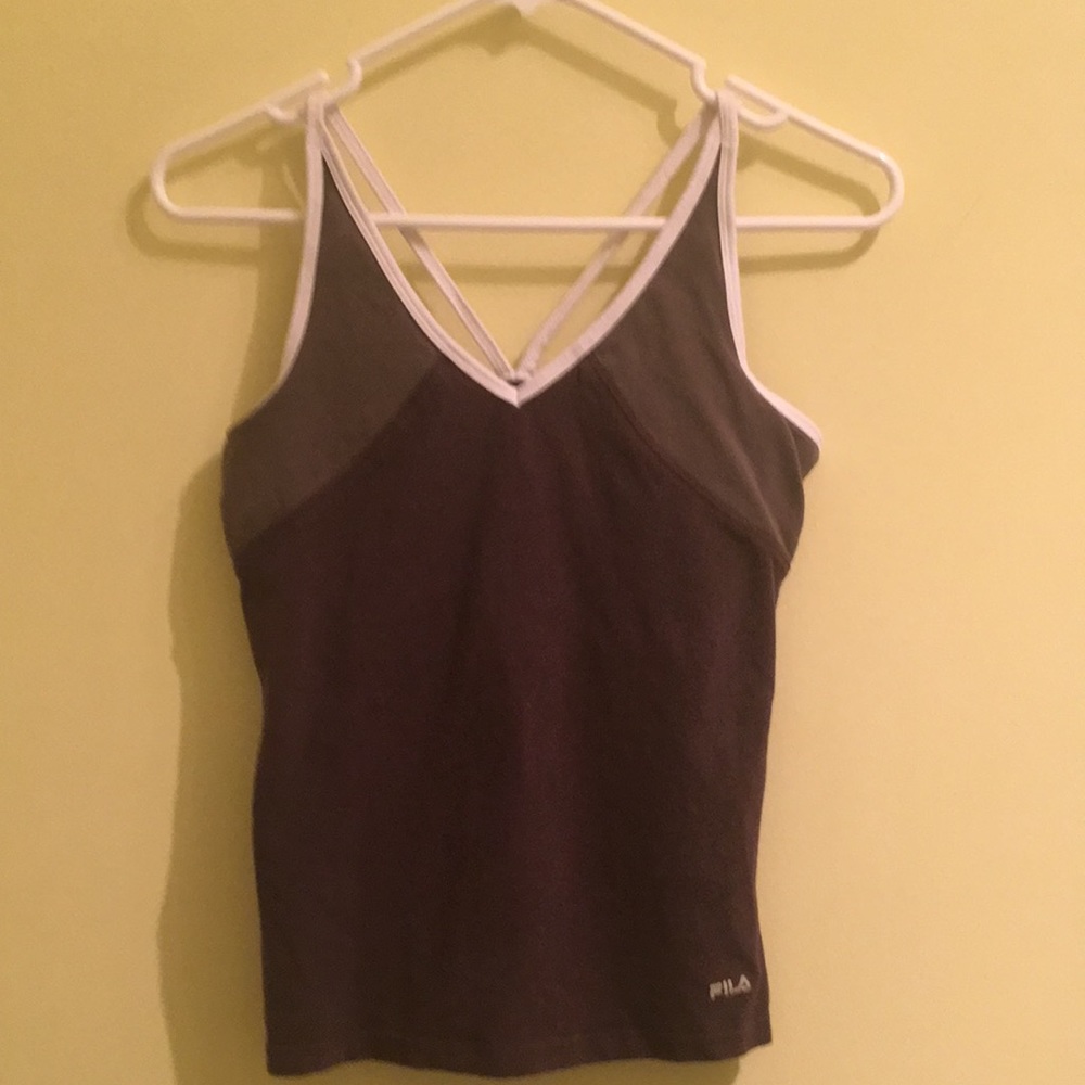 Fila brown and green built in bra top